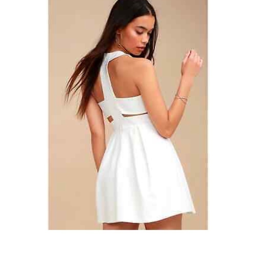 Lulu's White Cutout and About Skater Dress S